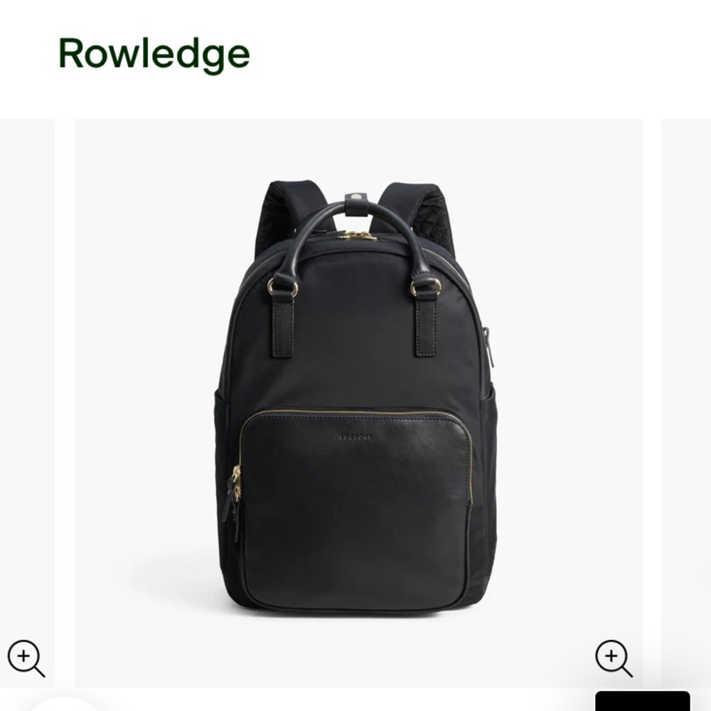 Lo & Sons Rowledge backpack Black Exterior / Gold Hardware / Gold Interior
